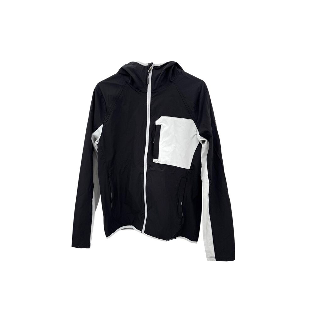 BE BOUNDLESS Colorblock Hooded Black Stretch Jacket Coat Mens Medium NWT